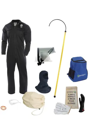 12 Cal Coverall EV Hazard Kit, Hybrid Electric Vehicle High Voltage Safety Kit, Glove Size 10, Large