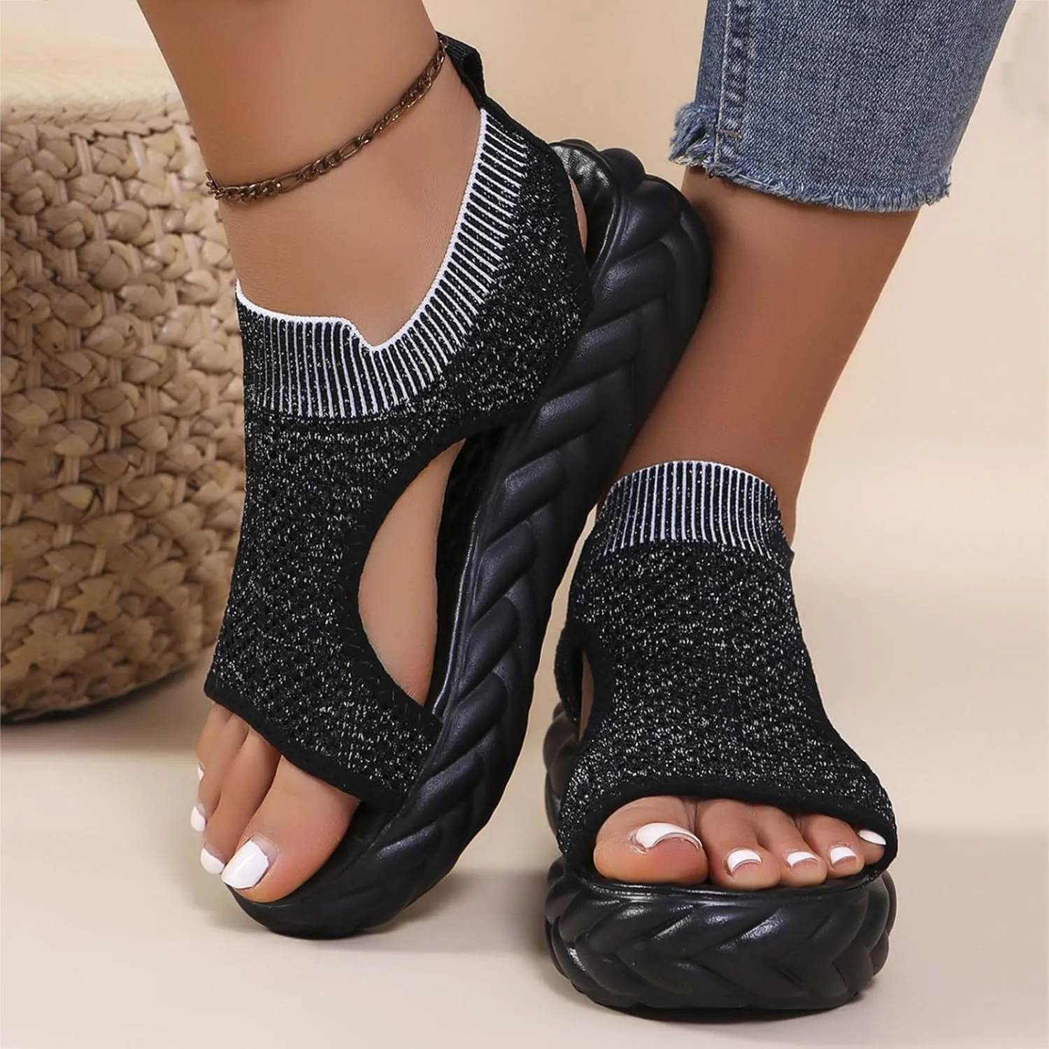2025 Mesh Walking Sandals Women,Comfortable Arch Support Hiking Sneakers with Orthotic,Outdoor Athletic Platform Sandalias Mujer Casual Open Toe Sport Sandals Summer Beach﻿ Shoe