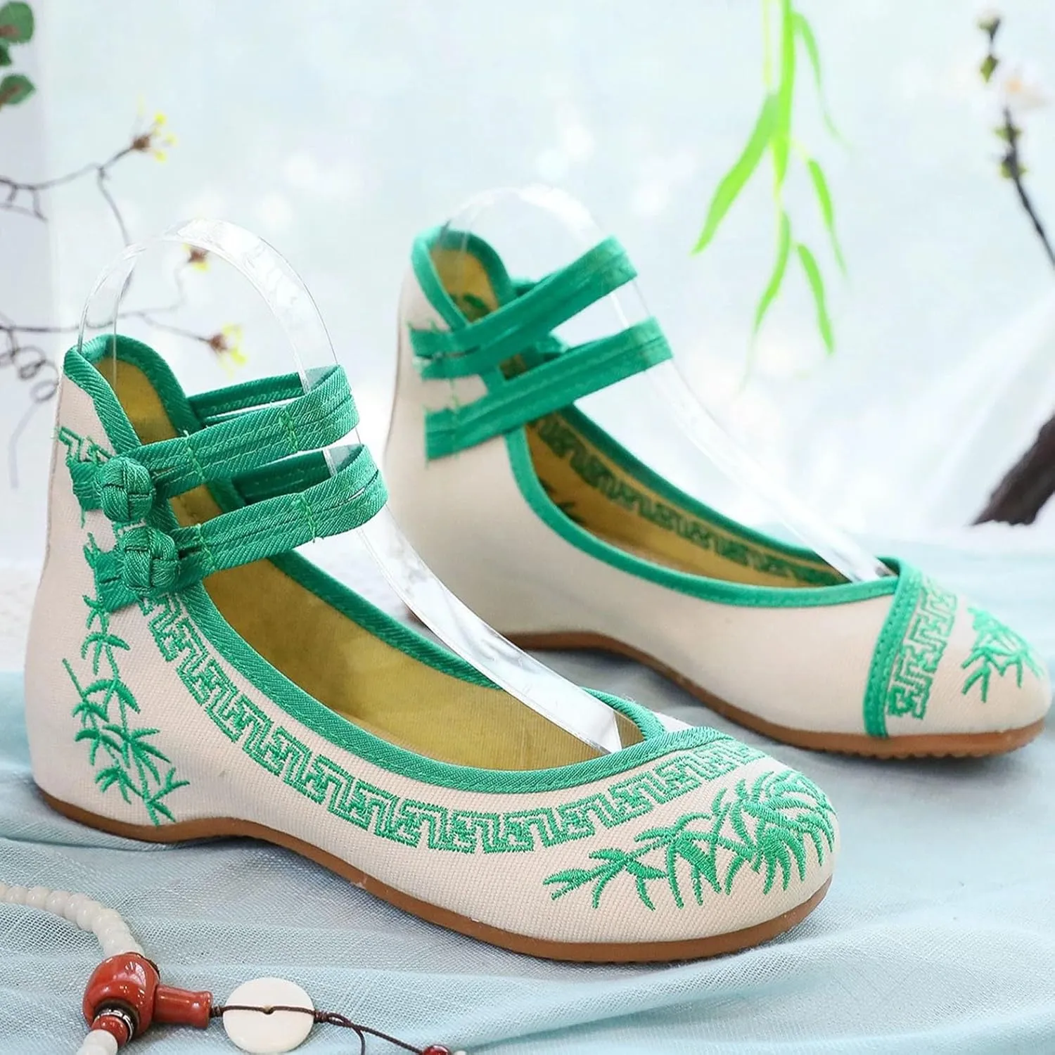 2025 Women's Embroidery Wedge Party Dress Flats Shoes Casual Chinese Traditional Floral Cheongsam Walking Shoes
