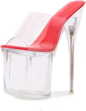 20CM/7.87IN Women Sexy High Heels Stiletto Waterproof Platform Sandals Wedding Party High Heels Shoes Pole Dancer Stripper Beach Sandals Sizes 35-43