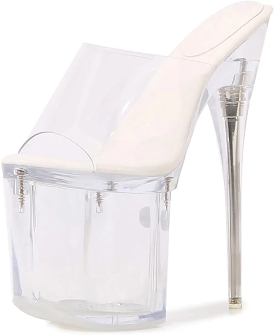 20CM/7.87IN Women Sexy High Heels Stiletto Waterproof Platform Sandals Wedding Party High Heels Shoes Pole Dancer Stripper Beach Sandals Sizes 35-43