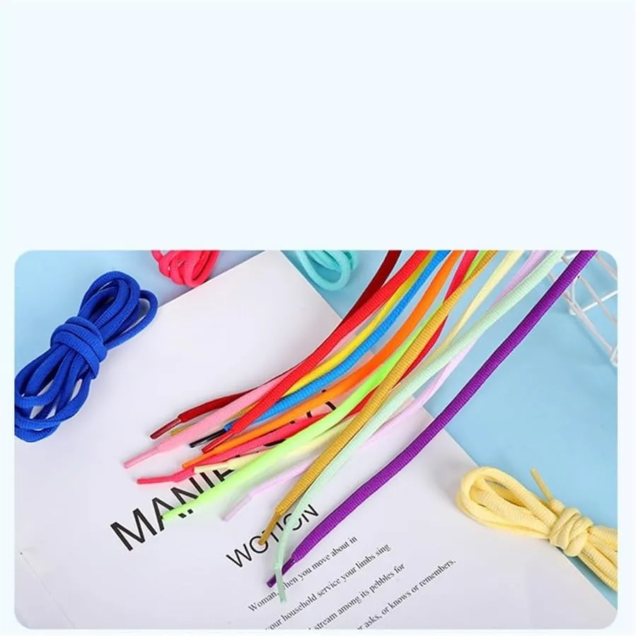 3Pairs Semi-circular Shoelace Sneakers Canvas Shoes Basketball Shoes Black And White Color Shoelaces.