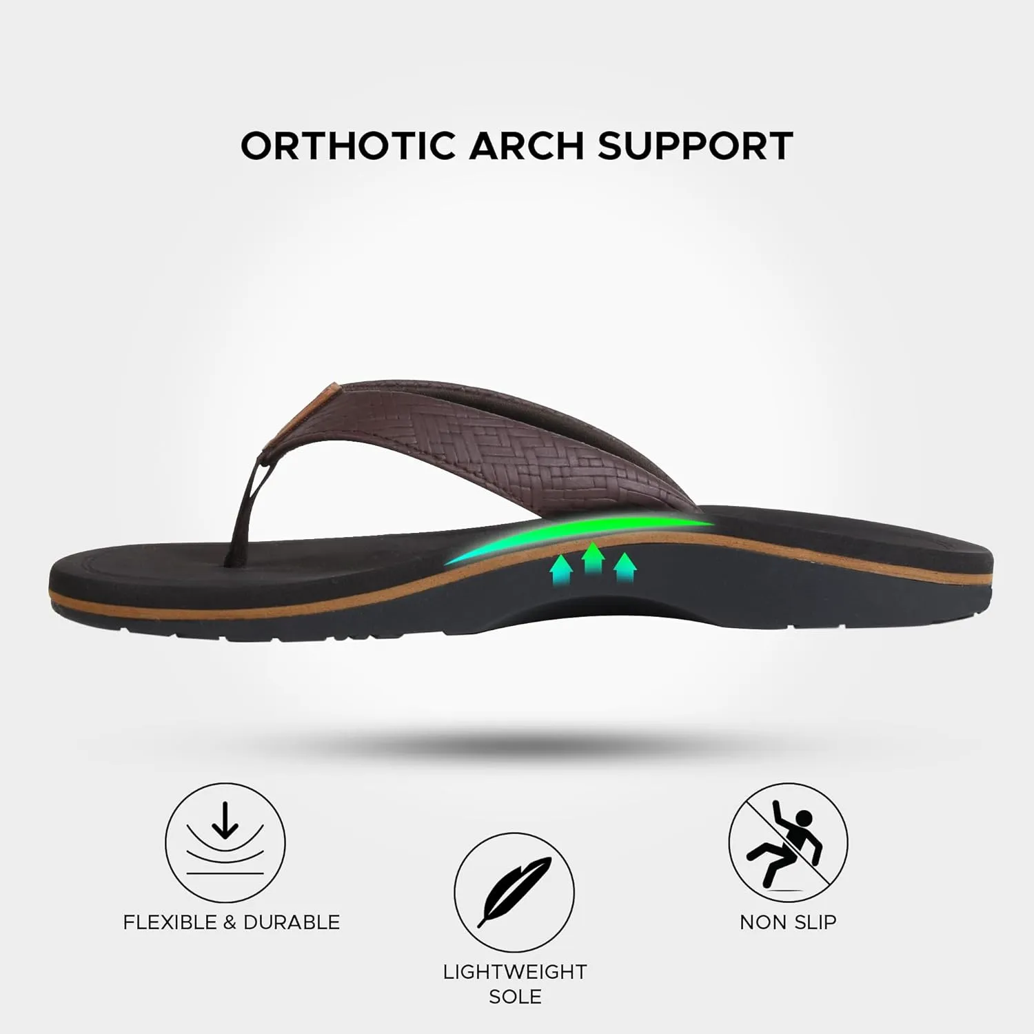 AEROTHOTIC Flip Flops Arch Support Womens – Slip On Recovery Plantar Fasciitis Relief Orthotic Slippers – Lightweight Thong Cushioning Sandals Women – Indoor Outdoor Beach Yoga Mat Footbed Footwear