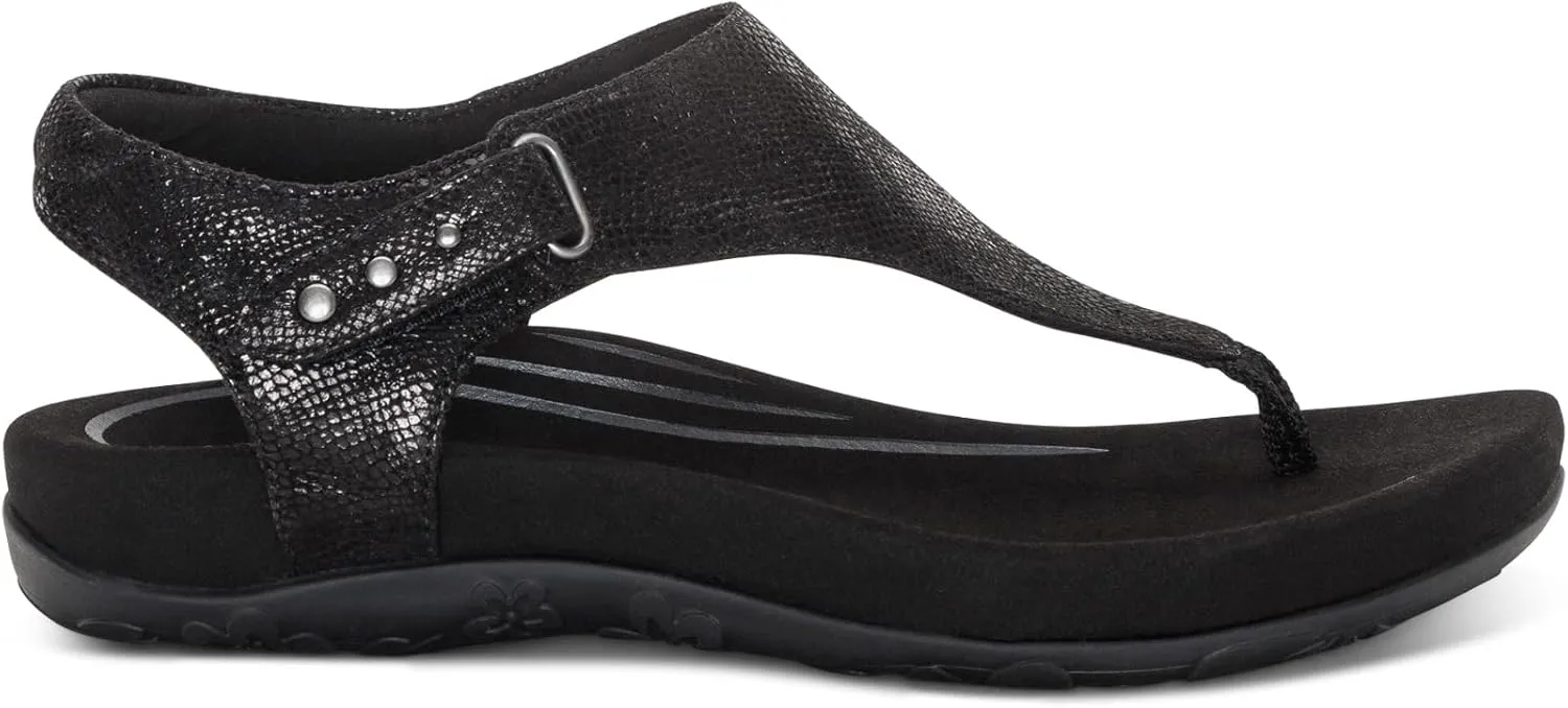 Aetrex Women's Ellie Orthopedic Adjustable Quarter Strap Comfort Thong Sandals