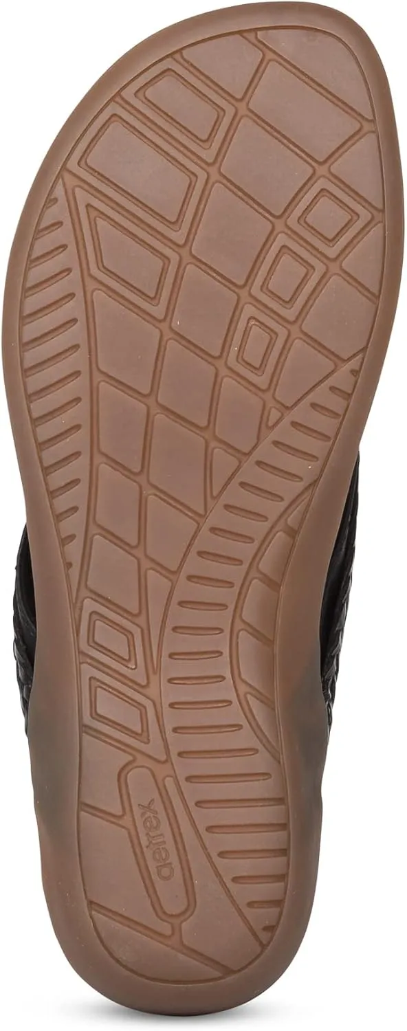 Aetrex Women's Emmy Orthopedic Braided Thong Sandals - Lightweight Orthotic Sandals with Arch Support