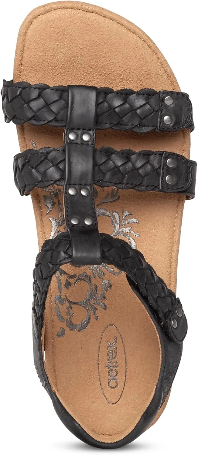 Aetrex Women's Reese Orthopedic Gladiator Sandals for Women - Adjustable Womens Sandals with Removable Center Strap