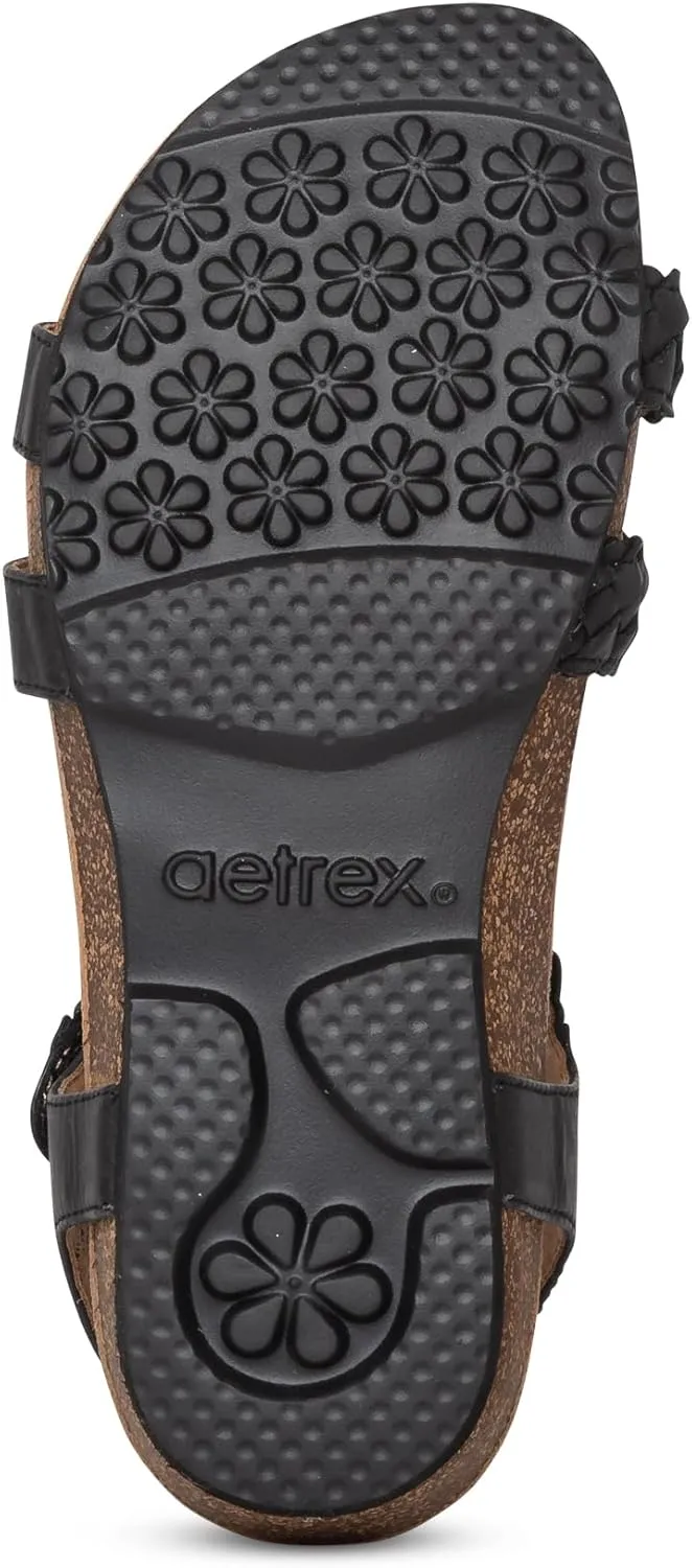 Aetrex Women's Reese Orthopedic Gladiator Sandals for Women - Adjustable Womens Sandals with Removable Center Strap