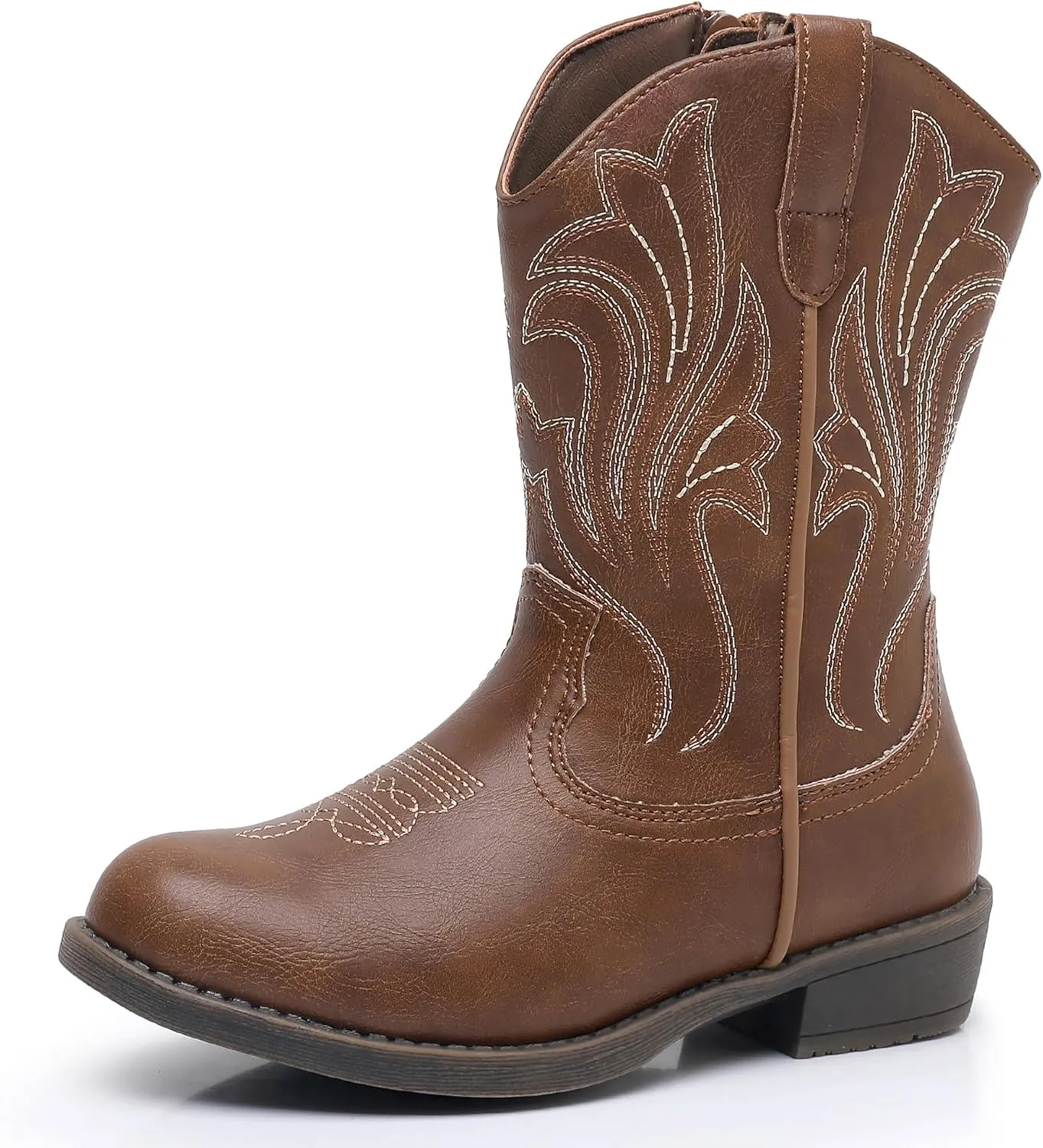 Ahannie Girls Cowboy Boots Western Cowgirl Boots for Girls with Side Zipper Boot for Toddler/Little Kid/Big Kid