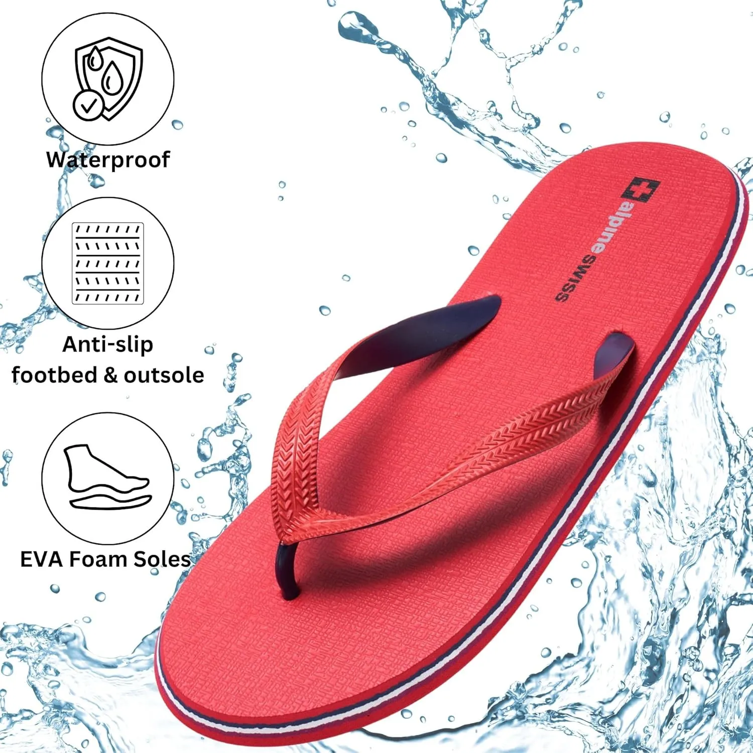 Alpine Swiss Men’s Flip Flops Lightweight EVA Sandals