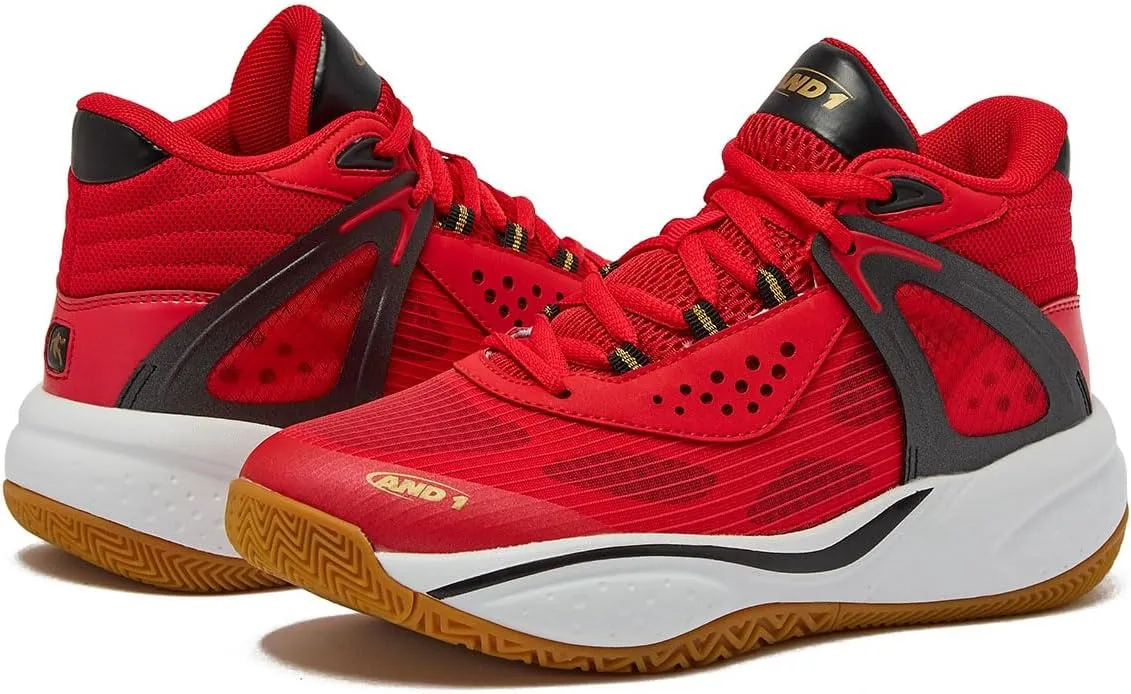 AND1 Girls & Boys Basketball Shoes, Boys High Top Sneakers, Size Little Kid 1 to Big Kid 7 - Cool Basketball Shoes for Kids and Youth