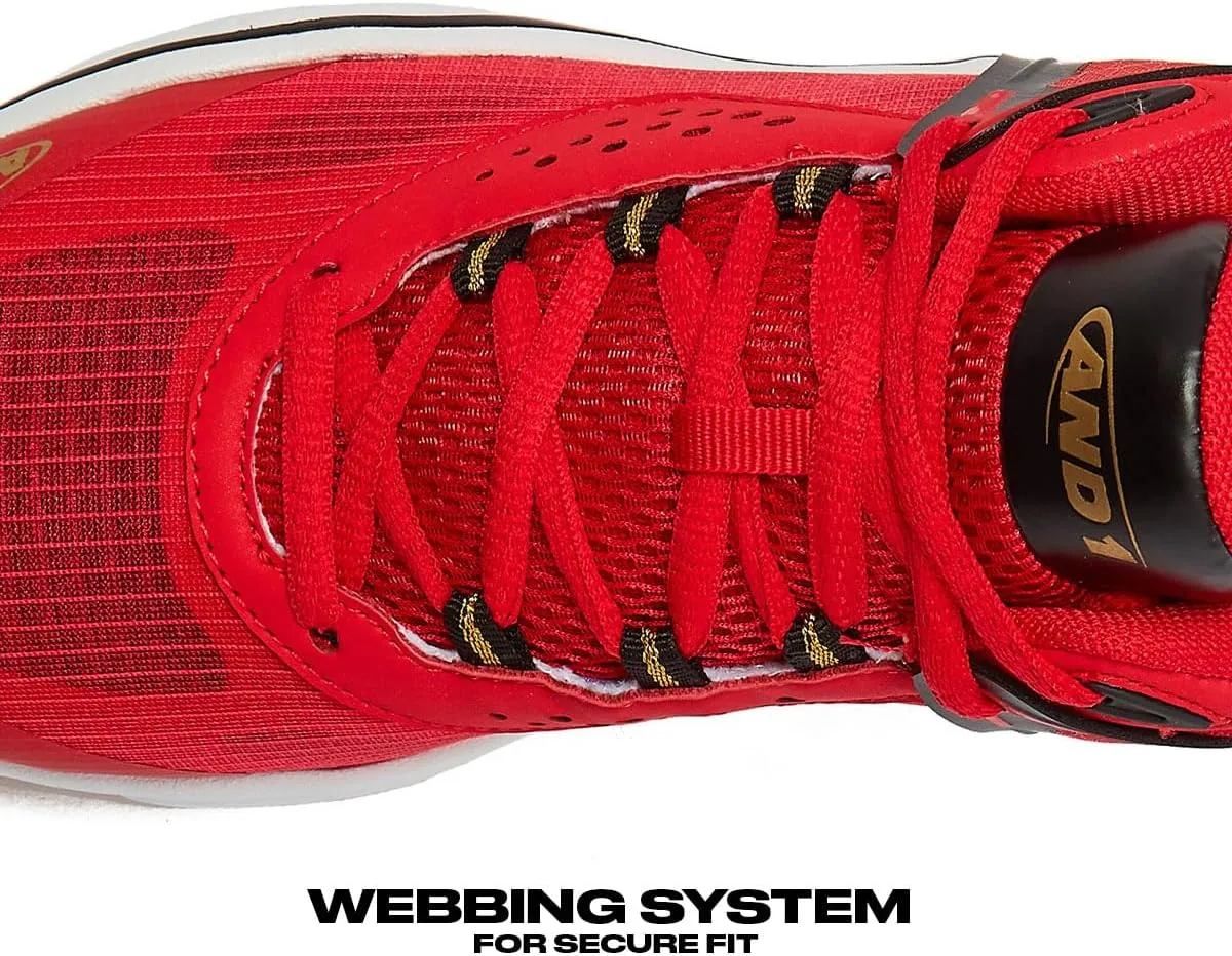 AND1 Girls & Boys Basketball Shoes, Boys High Top Sneakers, Size Little Kid 1 to Big Kid 7 - Cool Basketball Shoes for Kids and Youth