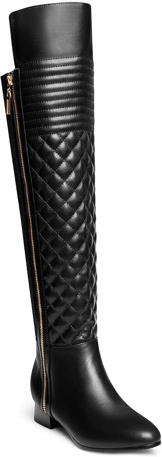 ANN CREEK Women's 'Miller' Fashion Design Quilt Front Stretch Rear Shaft Over The Knee Boots