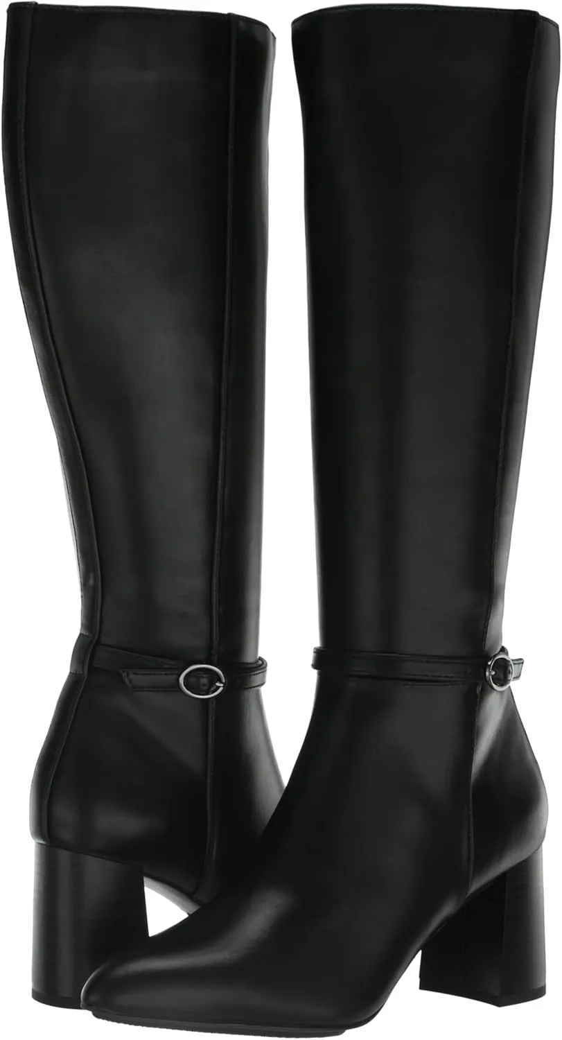 Anne Klein Womens BRENICE Pointed toe Zipper side closure Thigh-High Boots