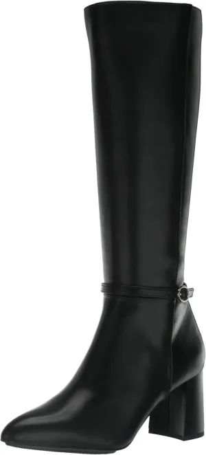 Anne Klein Womens BRENICE Pointed toe Zipper side closure Thigh-High Boots