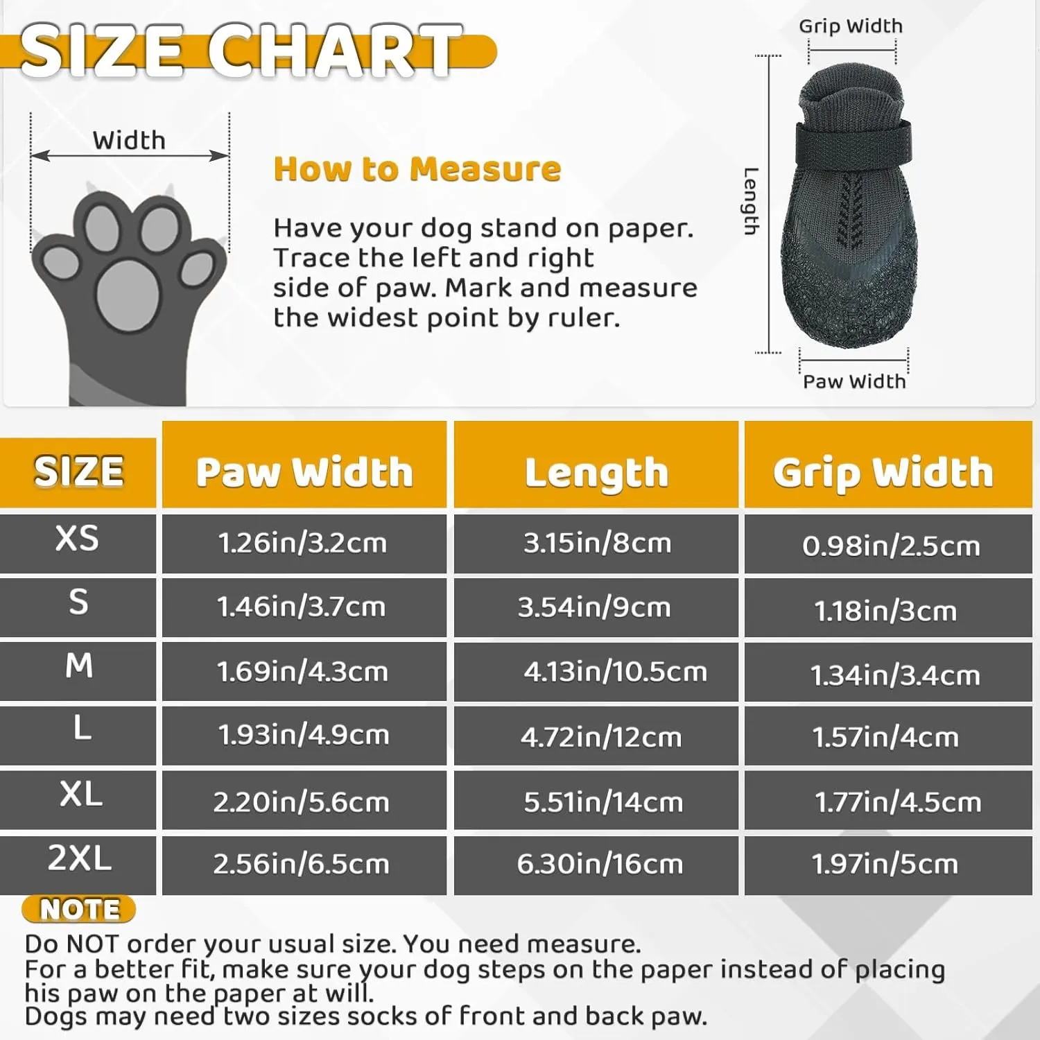 Anti-Slip Dog Socks for Small, Medium, Senior Dogs - Grip Paw Protectors With Rubber & Fix Straps - Indoor Outdoor Shoes for Hardwood Floor, Hot Pavement