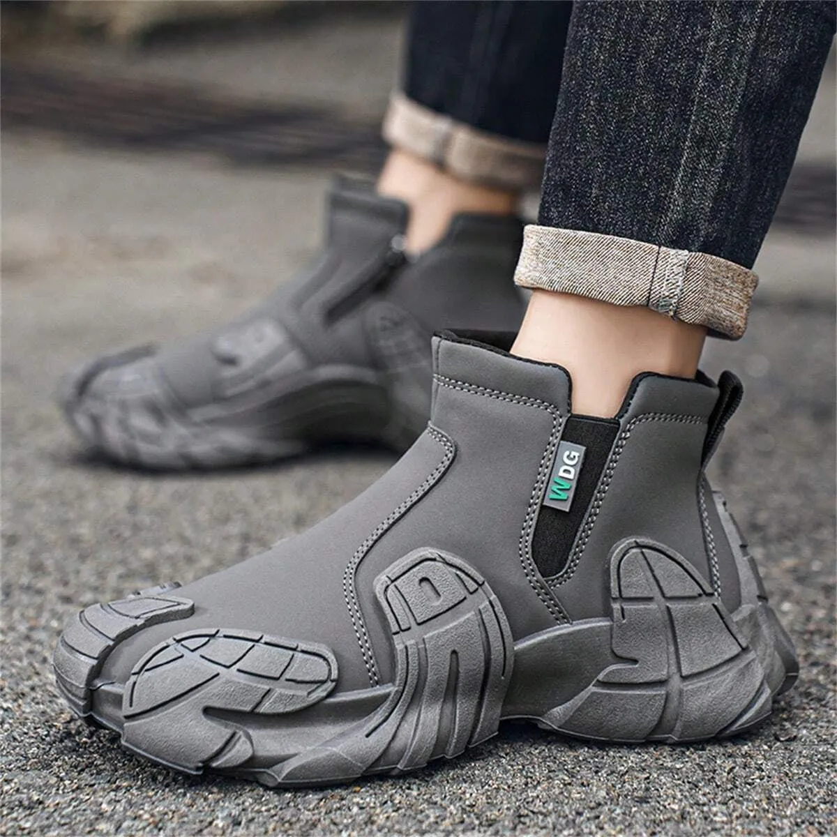 Anti-Slip Side Zipper Safety Shoes