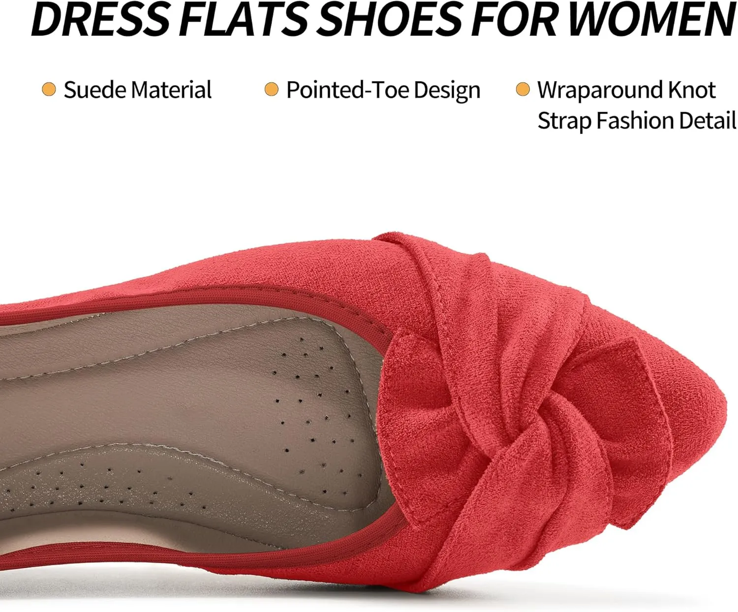 Aomigoct Ballet Flats for Women Dressy: Pointed Toe Comfortable Wedding Womens Flats - Casual Work Walking Shoes