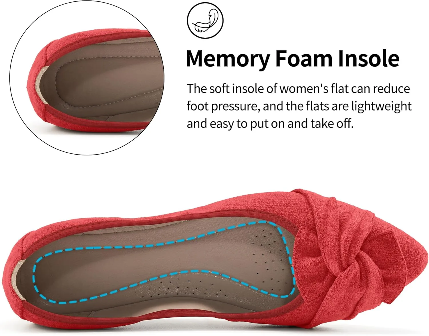 Aomigoct Ballet Flats for Women Dressy: Pointed Toe Comfortable Wedding Womens Flats - Casual Work Walking Shoes