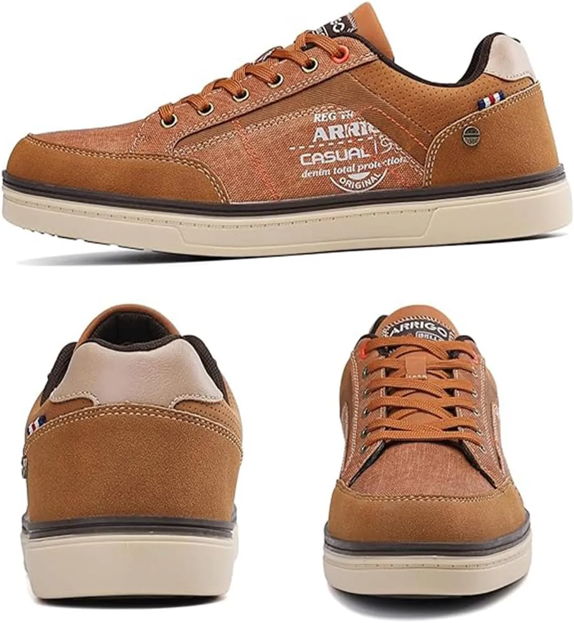ARRIGO BELLO Mens Casual Shoes Fashion Sneakers Breathable Comfort Classic Lace-Up Low Top Walking Shoes