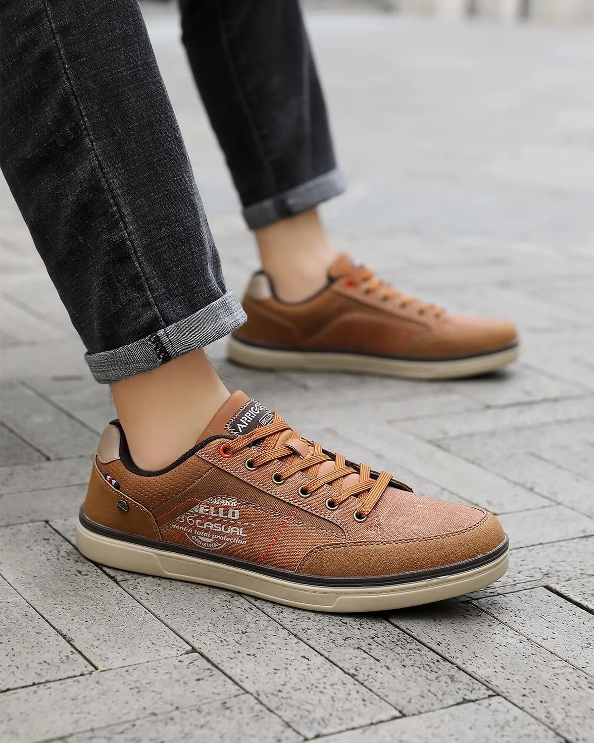 ARRIGO BELLO Mens Casual Shoes Fashion Sneakers Breathable Comfort Classic Lace-Up Low Top Walking Shoes