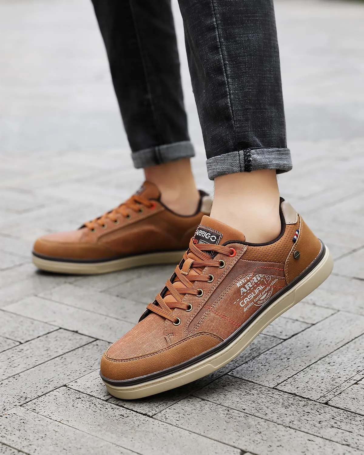 ARRIGO BELLO Mens Casual Shoes Fashion Sneakers Breathable Comfort Classic Lace-Up Low Top Walking Shoes
