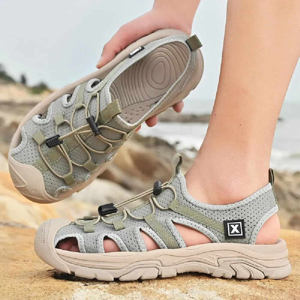 Asifn Mens Sports Sandals Summer Breathable Beach Shoes Outdoor Waterproof Hiking Shoes Closed Toe Lightweight Casual Shoes