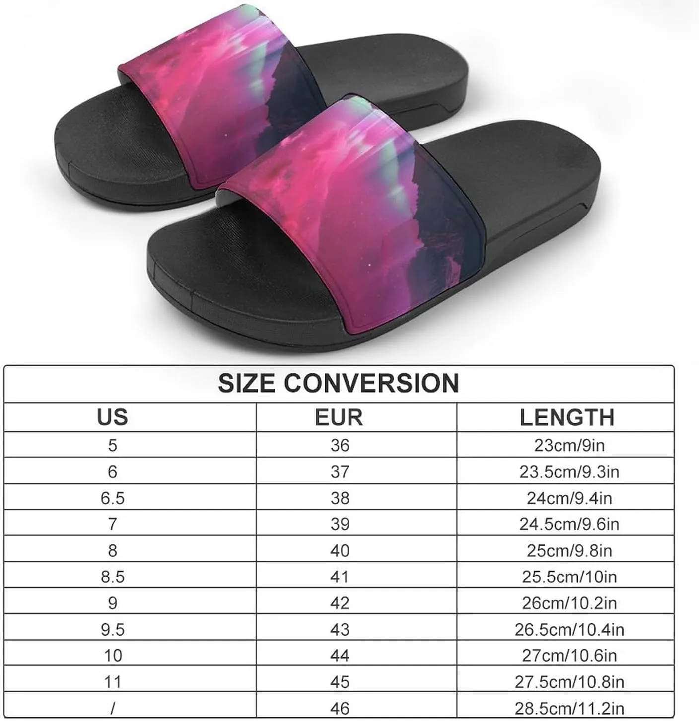 Aurora Pink-Romance PVC Home Slippers Beach Shower Sandals Summer Non-Slip Outdoor Shoes for Men Women