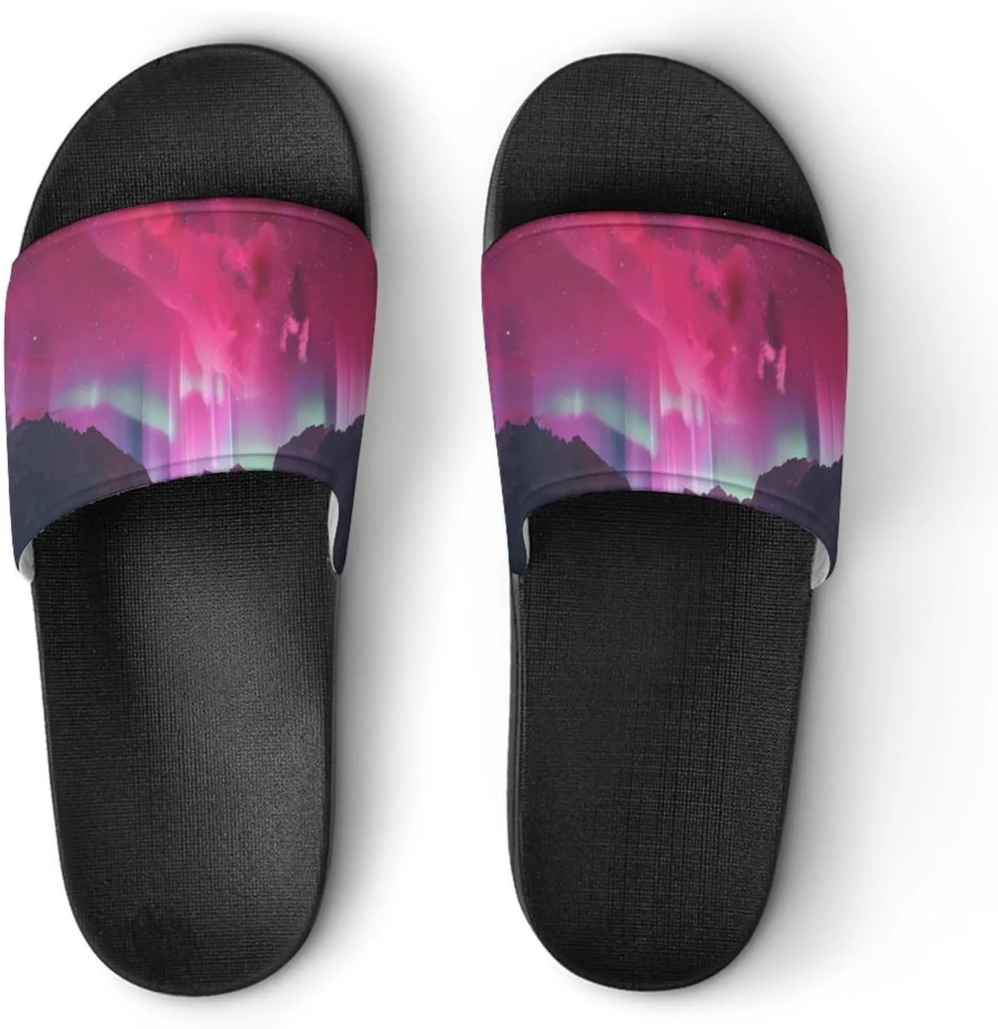 Aurora Pink-Romance PVC Home Slippers Beach Shower Sandals Summer Non-Slip Outdoor Shoes for Men Women