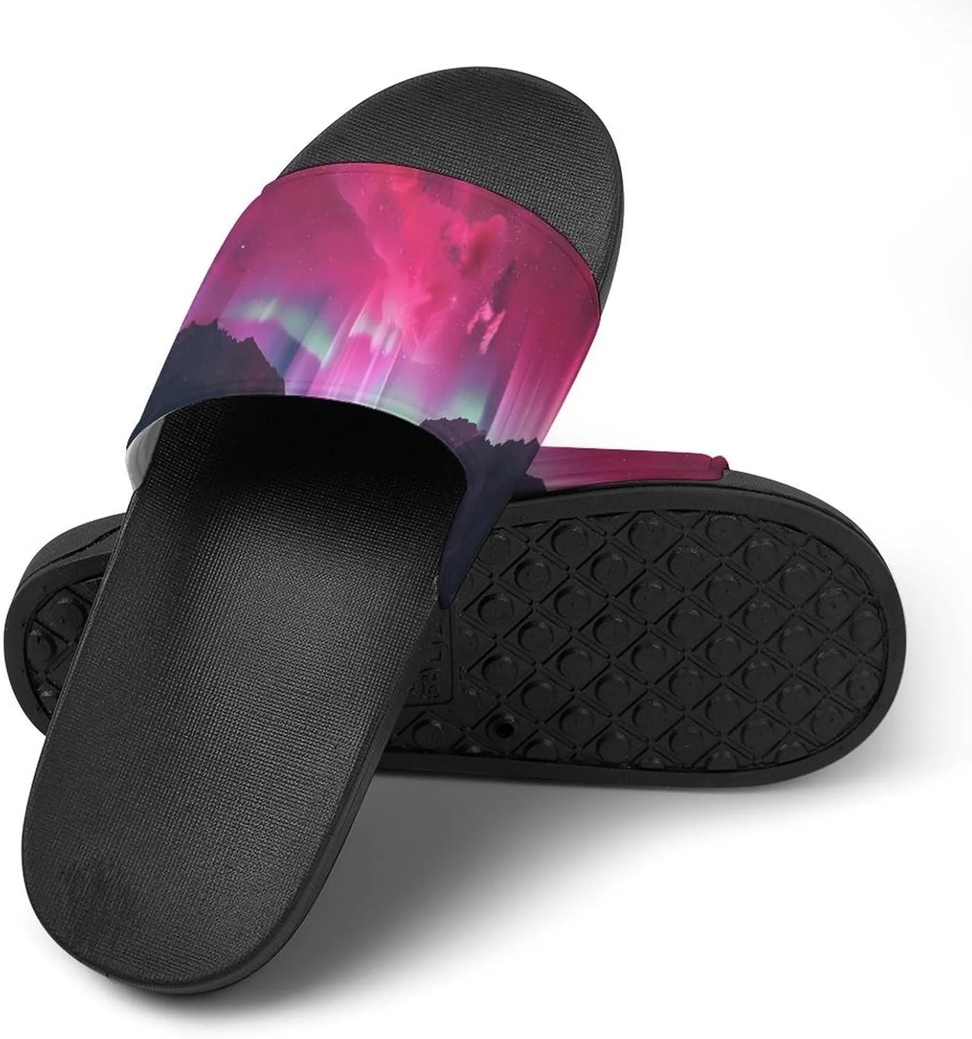 Aurora Pink-Romance PVC Home Slippers Beach Shower Sandals Summer Non-Slip Outdoor Shoes for Men Women