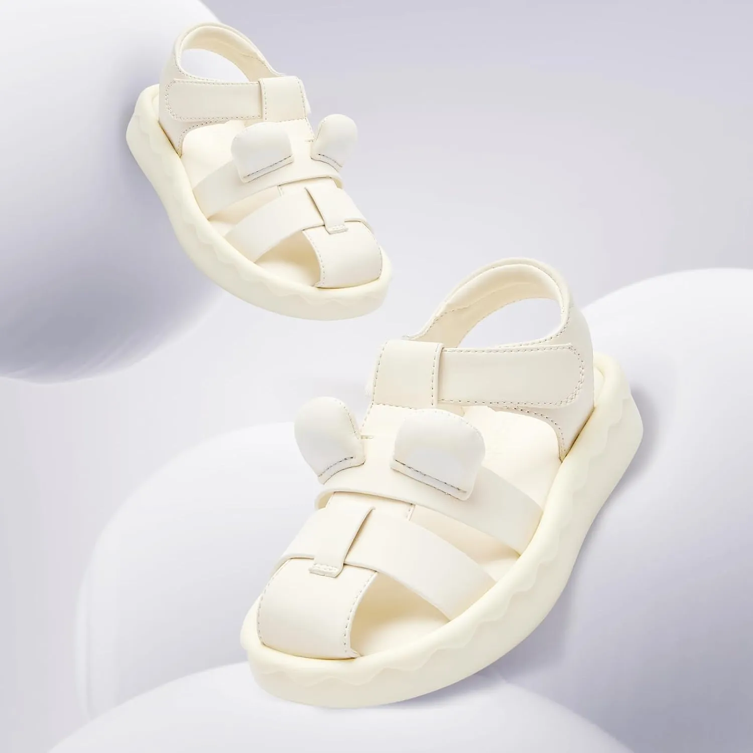 Balabala Toddler Girls Sandals Lightweight Cozy Sandals Cute Summer Shoes with Hook and Loop