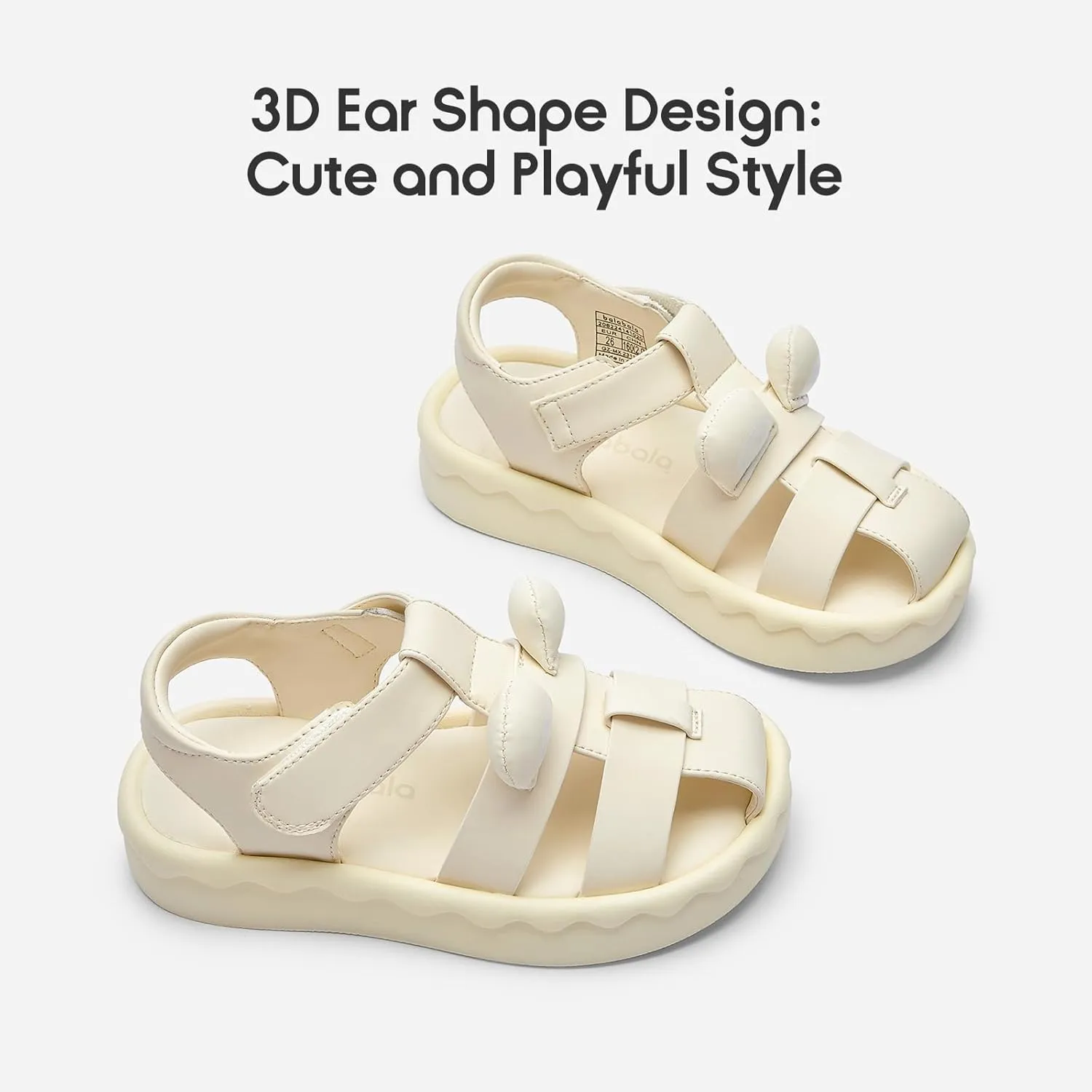 Balabala Toddler Girls Sandals Lightweight Cozy Sandals Cute Summer Shoes with Hook and Loop