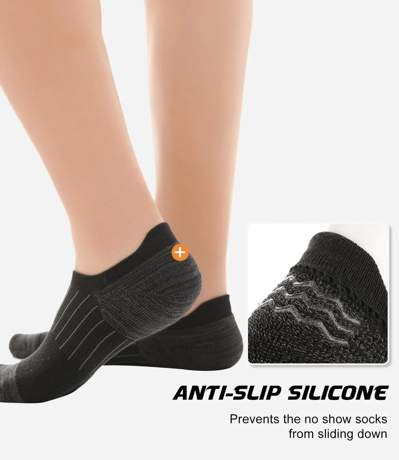 BAMBOO COOL No Show Socks Men Low Cut Ankle Short Socks for Men Casual Athletic Socks with Non Slip Grip