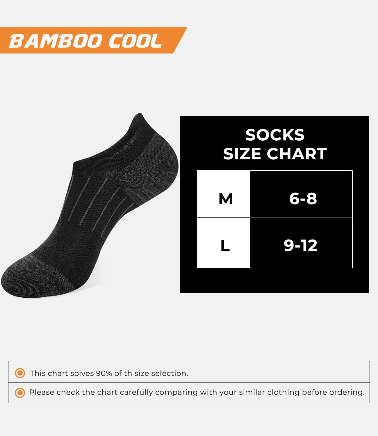 BAMBOO COOL No Show Socks Men Low Cut Ankle Short Socks for Men Casual Athletic Socks with Non Slip Grip