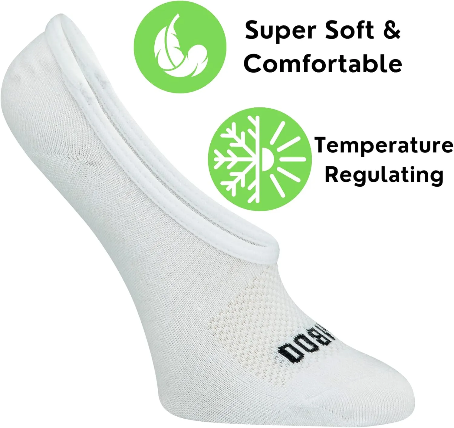 Bamboo Sports Super Low Cut No Show Socks- Breathable, Moisture Wicking, Odor Eliminating 4 Pair