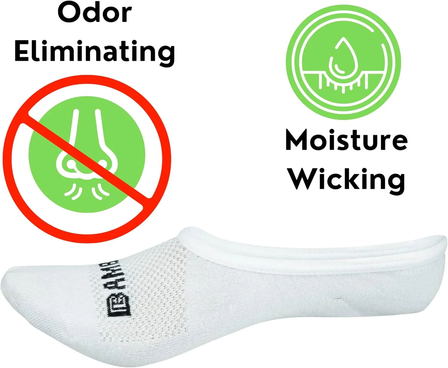 Bamboo Sports Super Low Cut No Show Socks- Breathable, Moisture Wicking, Odor Eliminating 4 Pair