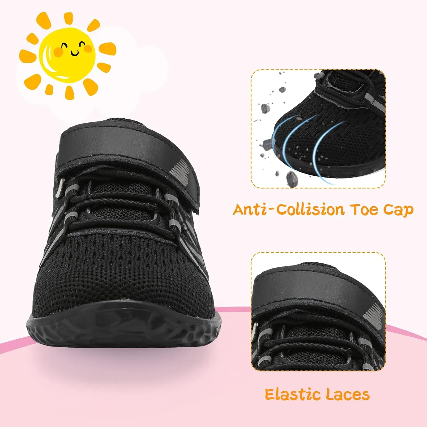 BARERUN Baby Sneakers Toddler Shoes Soft Anti-Slip Sole Newborn First Walkers Infant Toddler Breathable Athletic Running Shoes