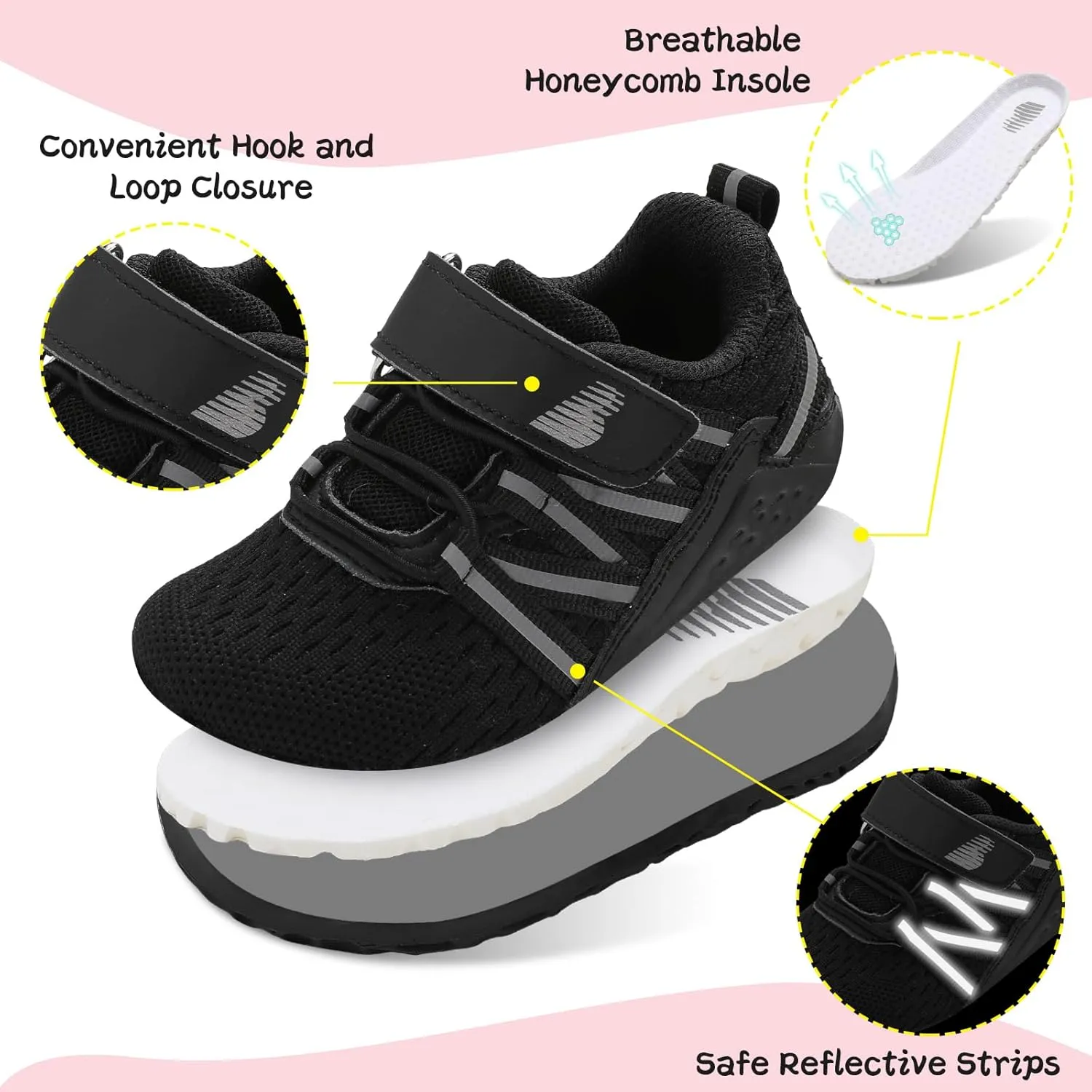 BARERUN Baby Sneakers Toddler Shoes Soft Anti-Slip Sole Newborn First Walkers Infant Toddler Breathable Athletic Running Shoes