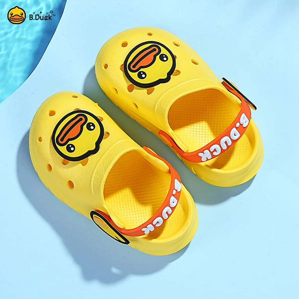 B.Duck Little Kids Toddler Clogs Garden Shoes Boys Girls Cartoon Dinosaur Slides Non-Slip Pool Sandals