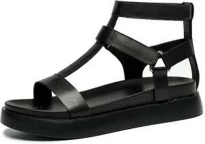 BEAU TODAY Sandals for Women, Womens Platform Gladiator Leather Sandals, Summer Comfortable Sandal with Arch Support, Dressy Casual Shoes for Beach Wedding Church with Ankle Buckle