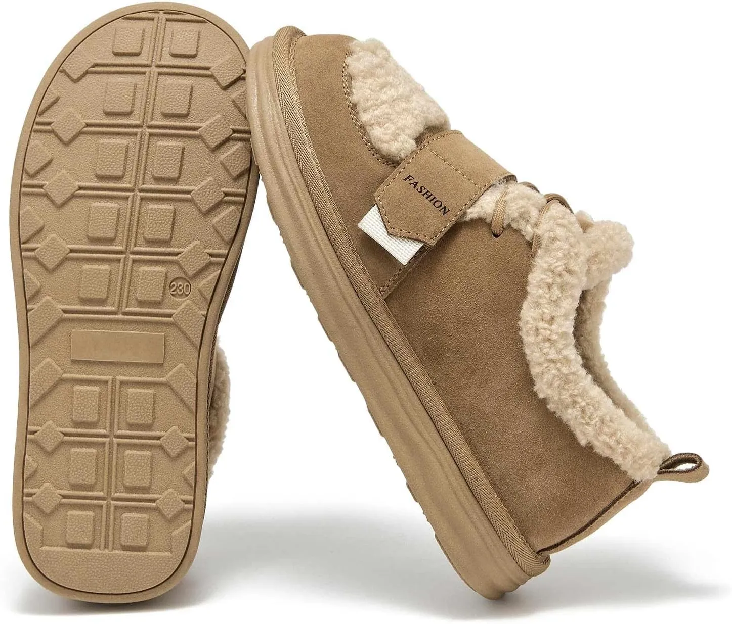 BEAU TODAY Snow Sneakers for Women, Suede Platform Sneakers Womens Warm Fur Lined Fashion Sneakers Slip-on Comfortable Winter Flat Shoes