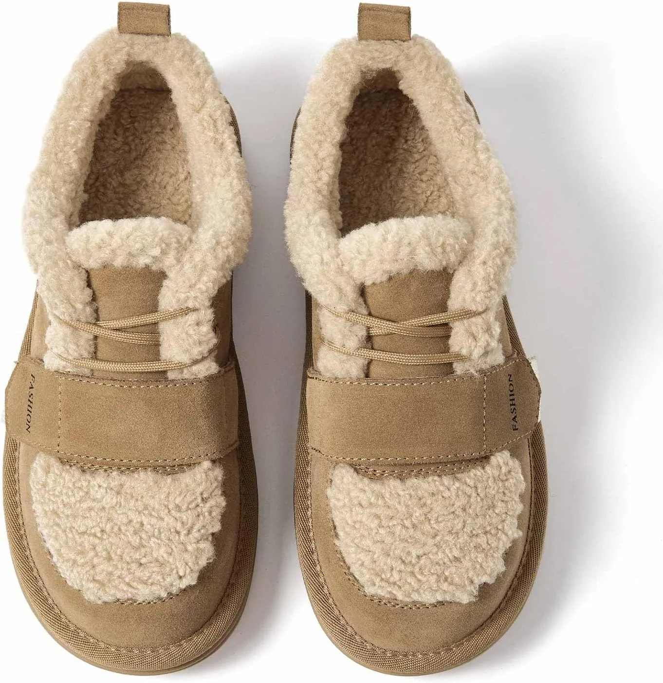 BEAU TODAY Snow Sneakers for Women, Suede Platform Sneakers Womens Warm Fur Lined Fashion Sneakers Slip-on Comfortable Winter Flat Shoes