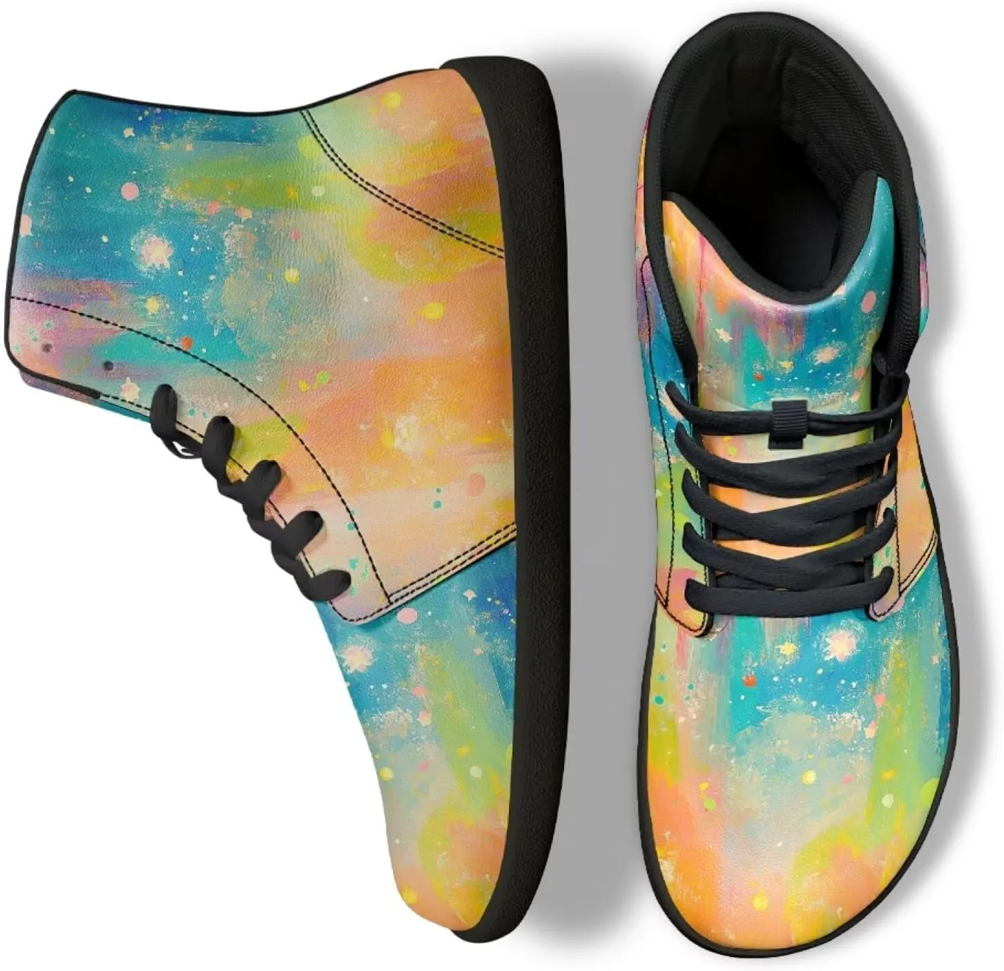 Binienty Men's Wide Barefoot Shoes High Top Minimalist Sneakers Anti Skid Zero Drop Sport Shoes US 6-14