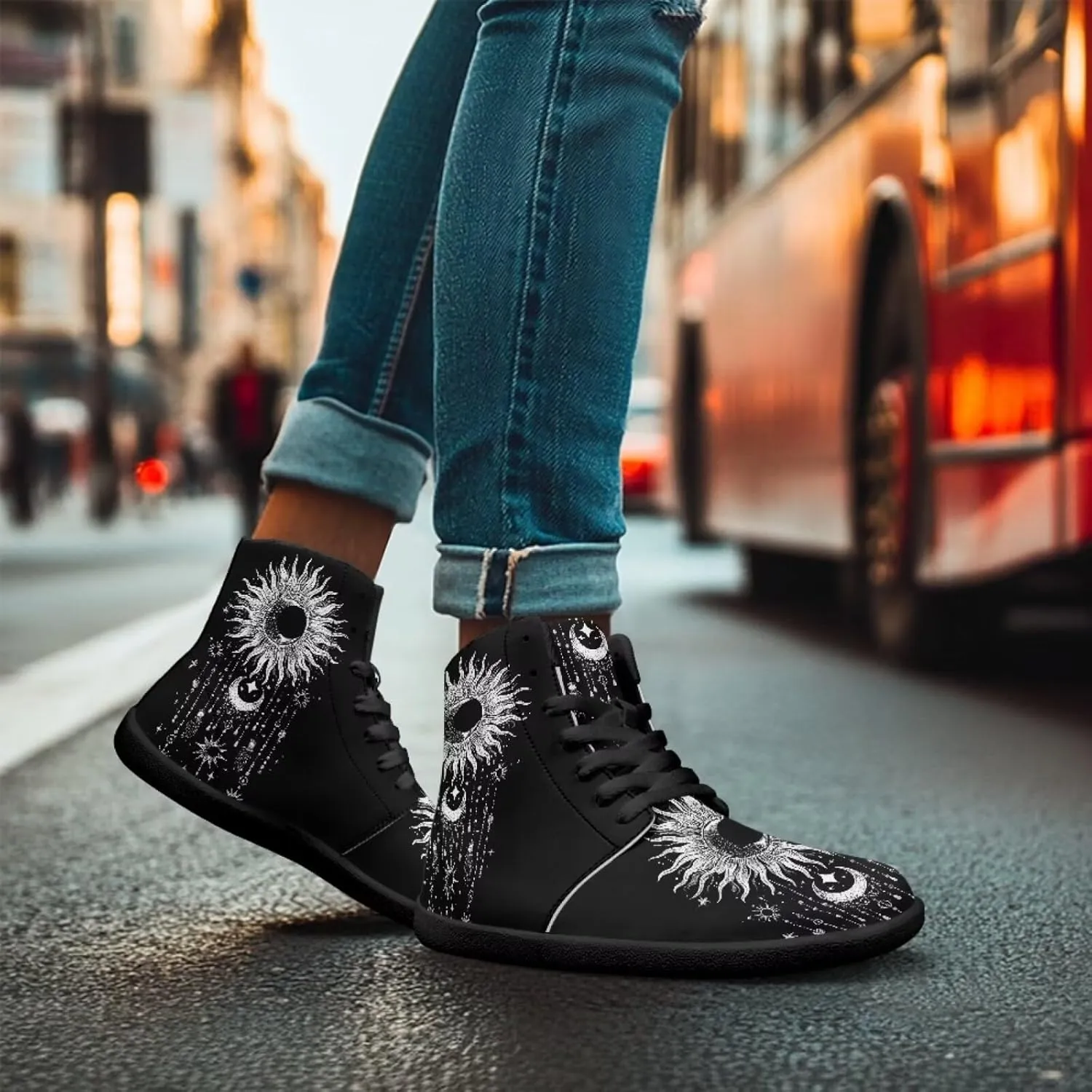 Binienty Men's Wide Barefoot Shoes High Top Minimalist Sneakers Anti Skid Zero Drop Sport Shoes US 6-14