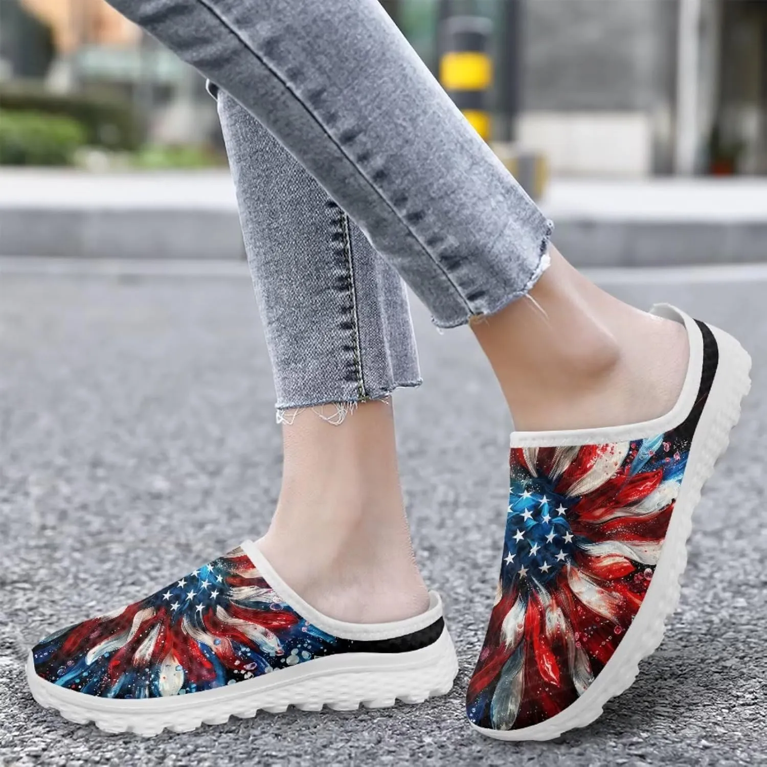 Binienty Mule Sneakers for Women Soft EVA Sole Anti-Slip Garden Clogs Fashion Slip on Loafers