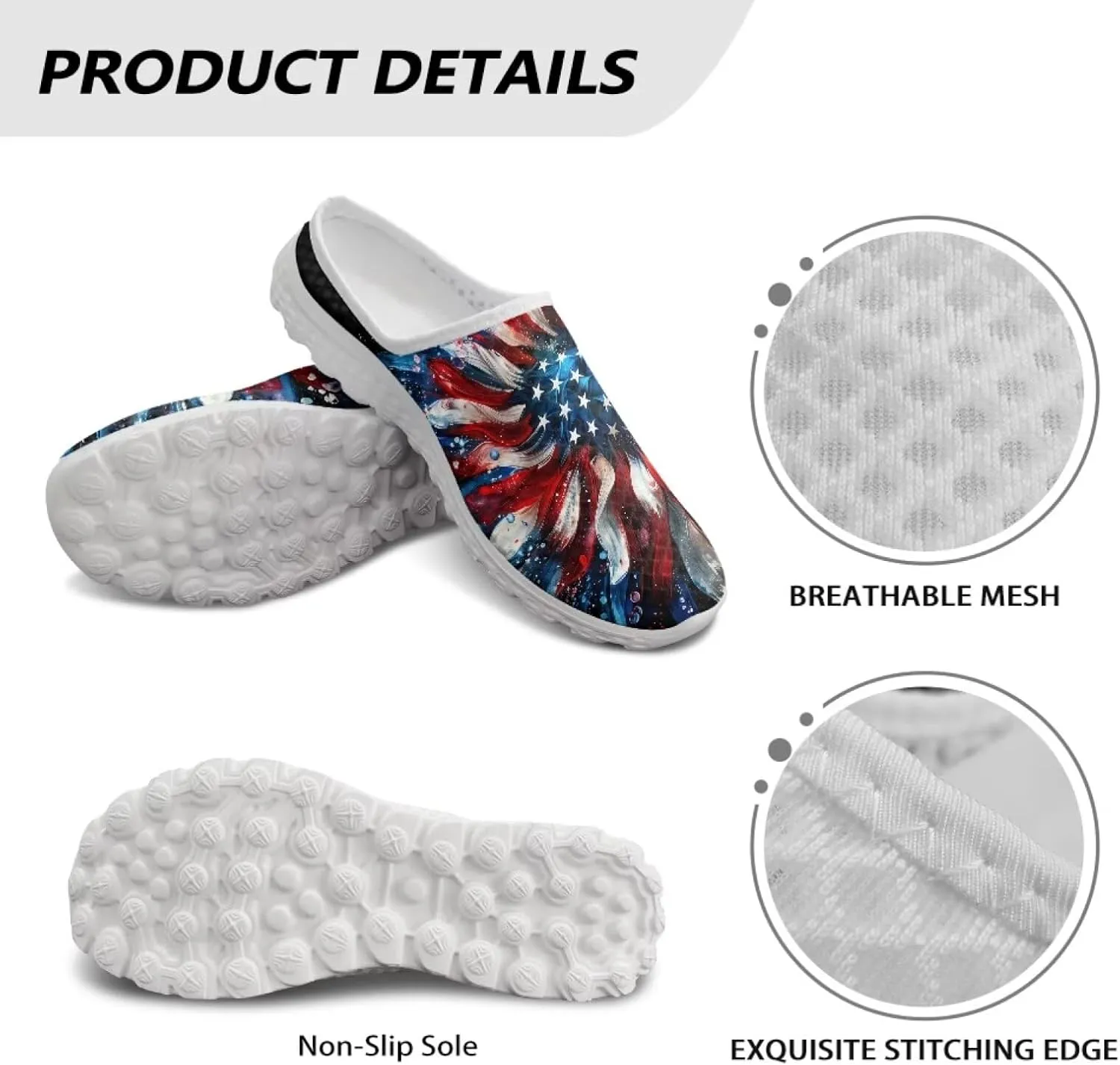 Binienty Mule Sneakers for Women Soft EVA Sole Anti-Slip Garden Clogs Fashion Slip on Loafers