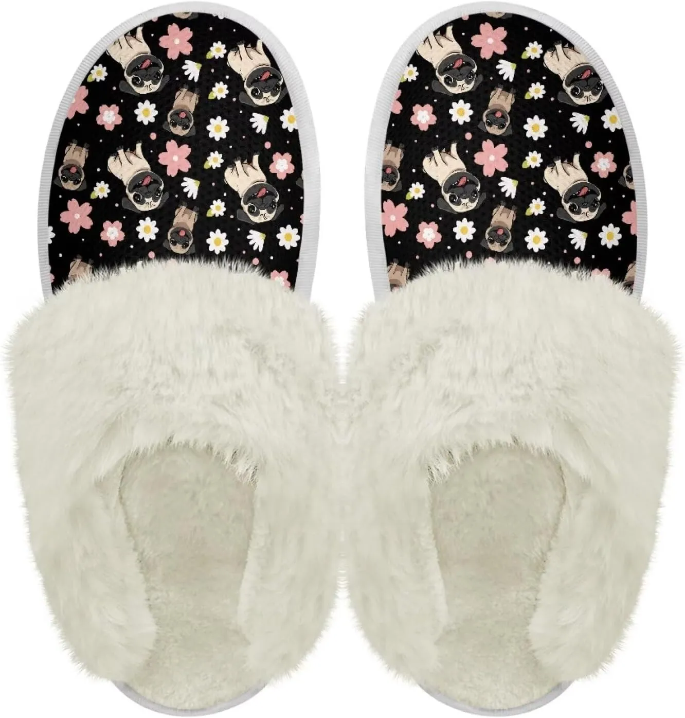 Binienty Women Fuzzy Slippers Slip On Slippers for Men Ladies Casual Winter Shoes Indoor