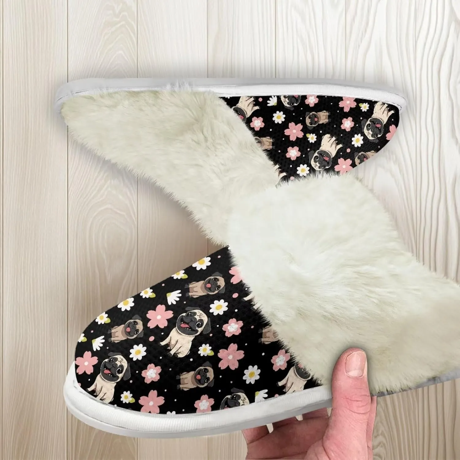 Binienty Women Fuzzy Slippers Slip On Slippers for Men Ladies Casual Winter Shoes Indoor