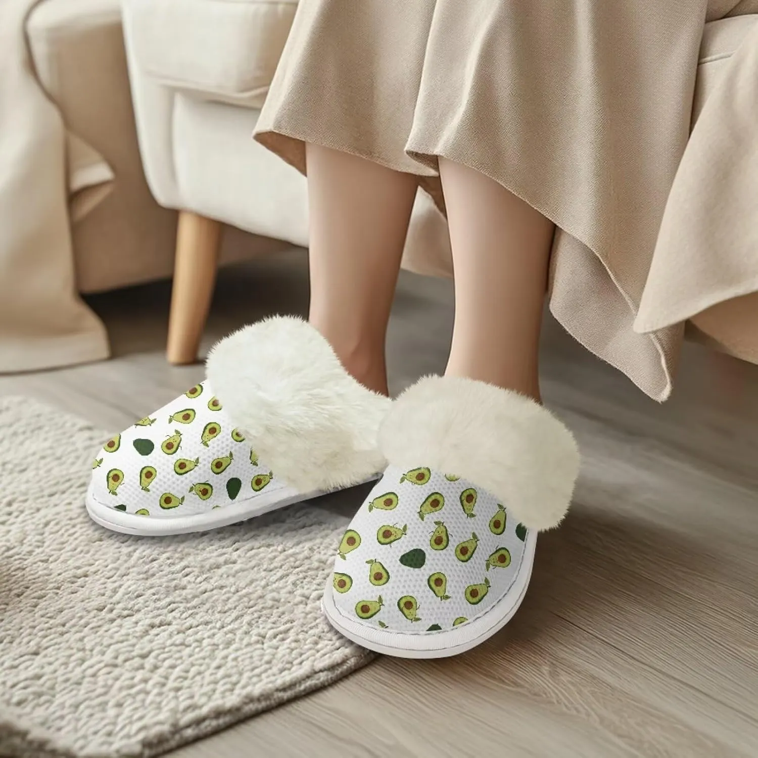 Binienty Womens Slippers Fuzzy Winter Slippers Soft Warm Bedroom Shoes Non-Slip