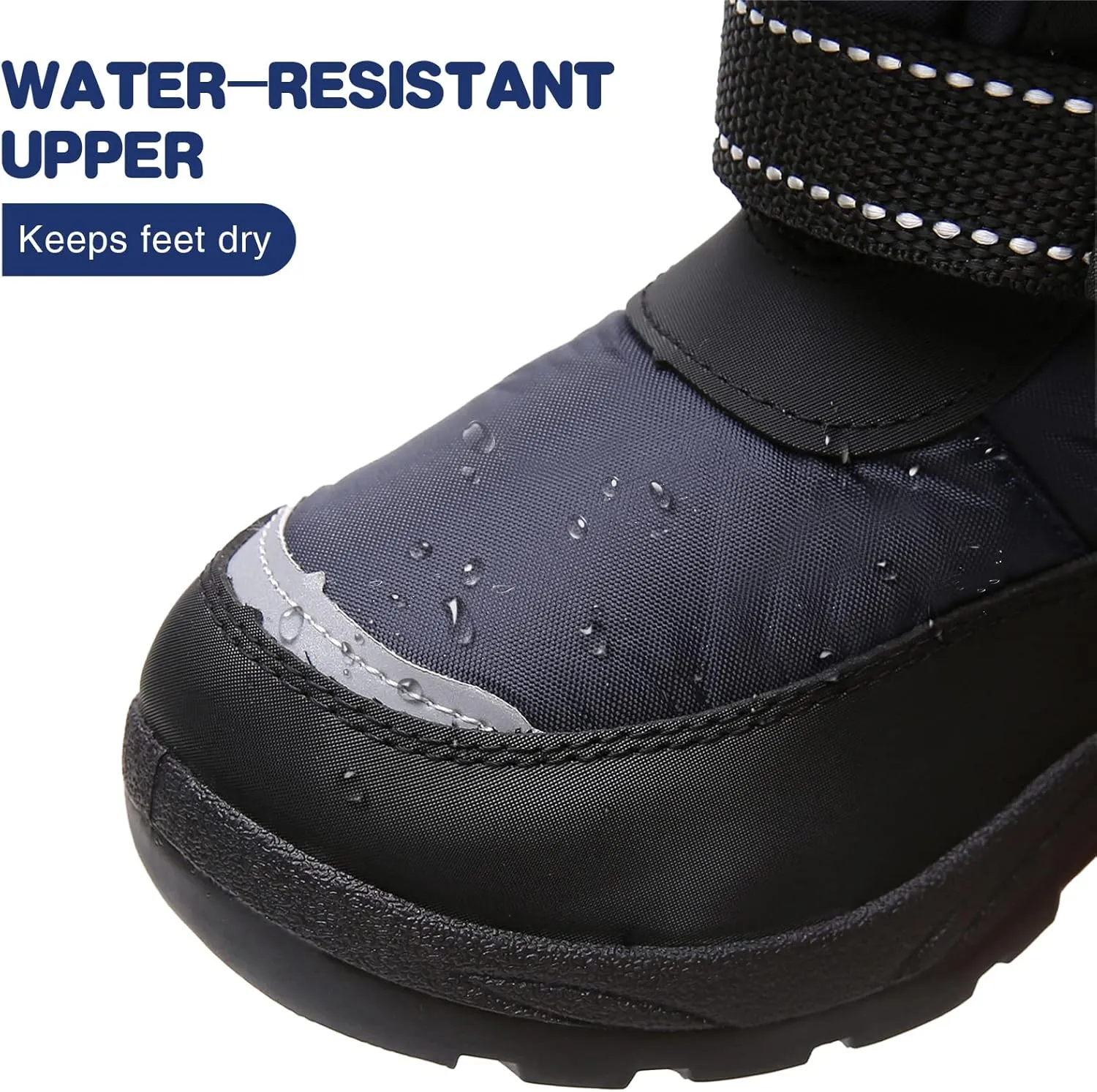 Blikcon Kids Boys Snow Boots Winter Waterproof Slip Resistant Cold Weather Boots (Toddler/Little Kid/Big Kid)