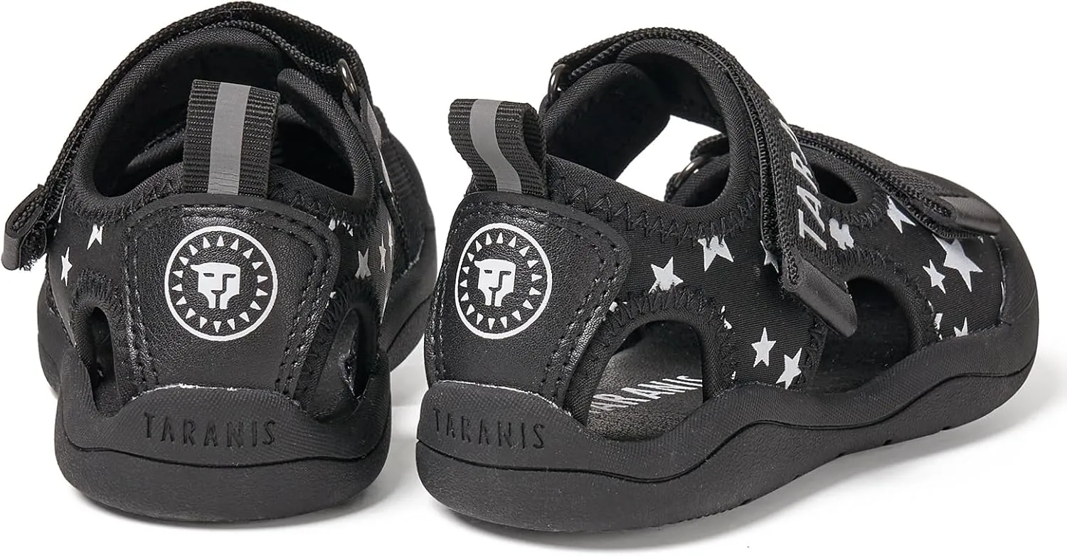 Boy and Girl Toddler Summer Sandals Lightweight Summer Sandals Closed-Toe Stars Shoes with Hook and Loop